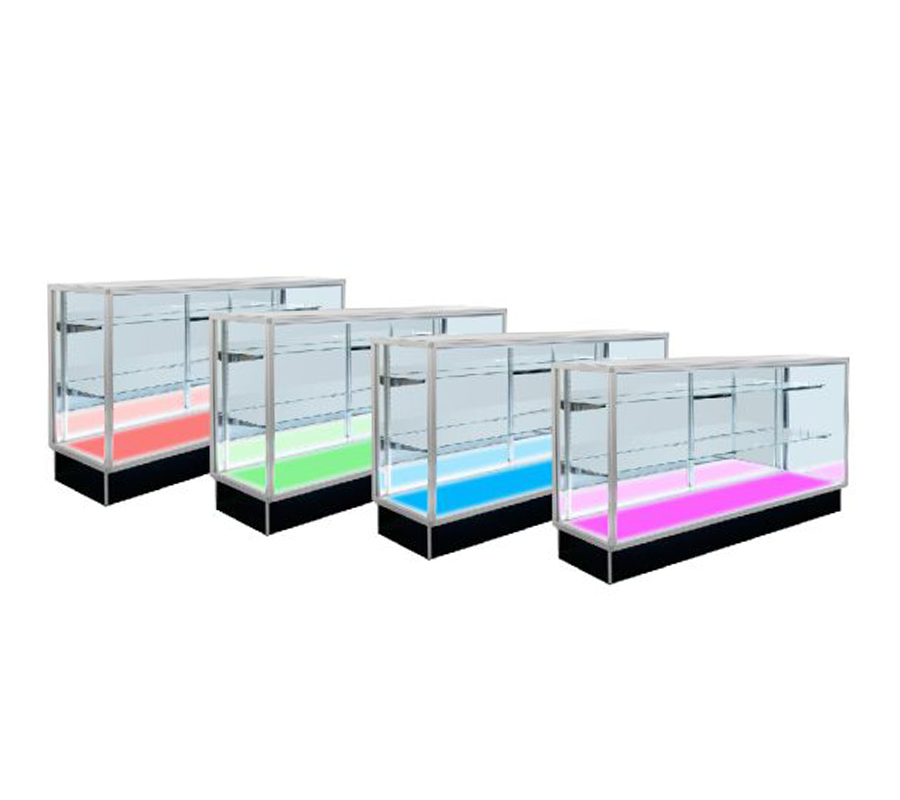 4′ Black Extra Vision Display Case w/ RGB Lighted Base