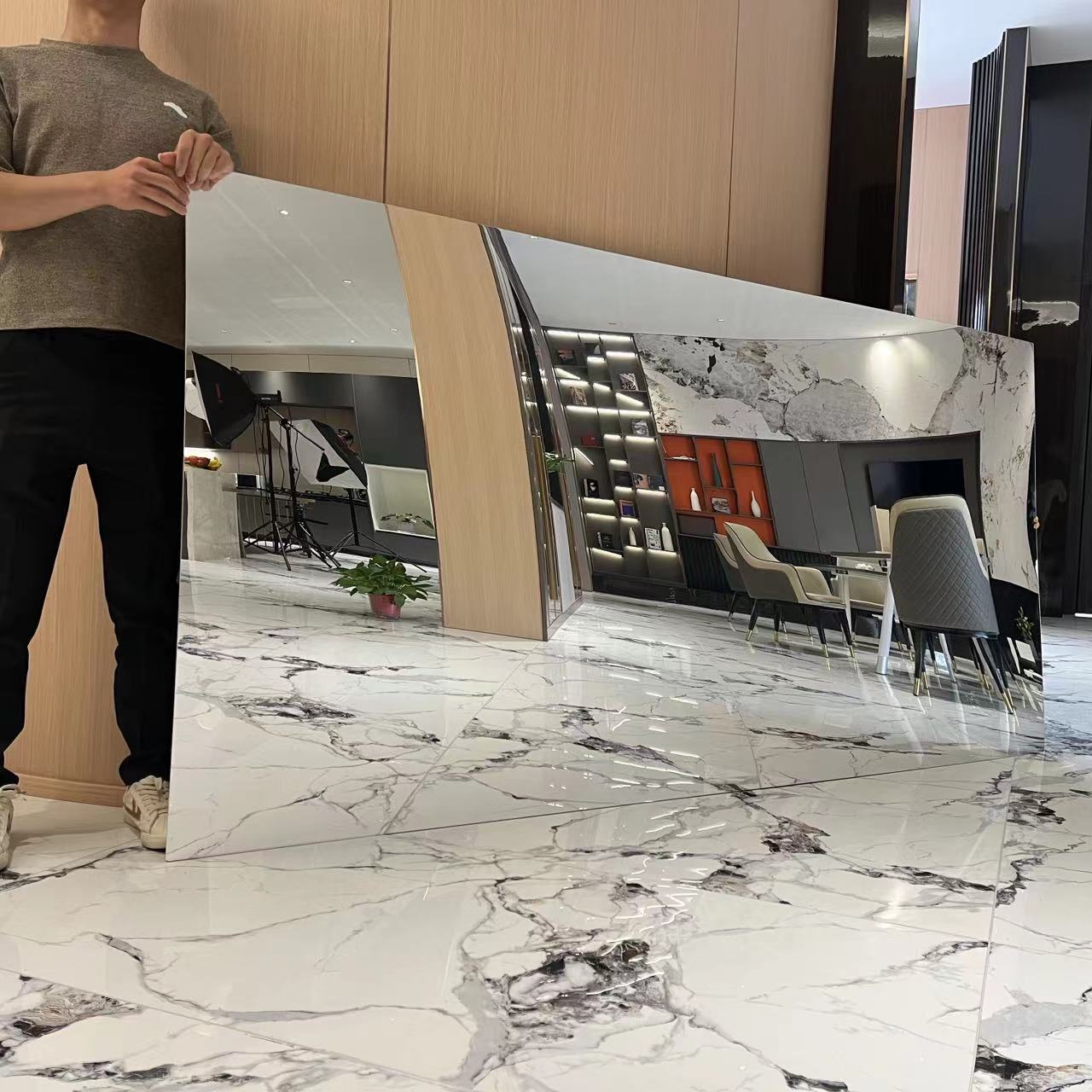 Mirror Wood Veneer Wall Panel