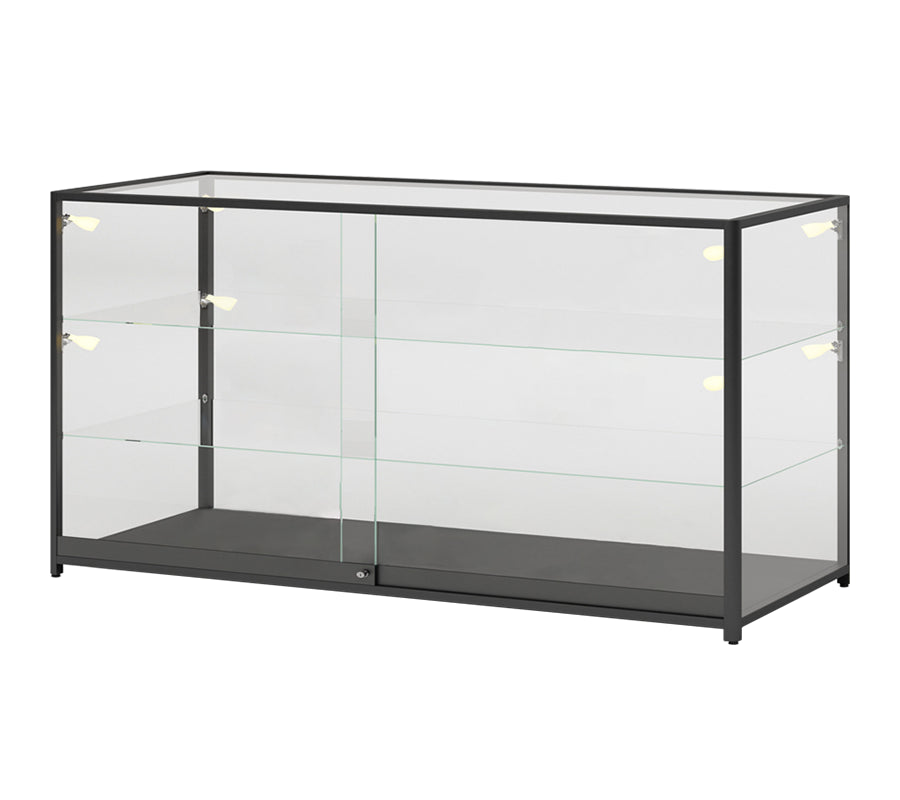 6′ Black Extra Vision Display Case w/LED Spotlights