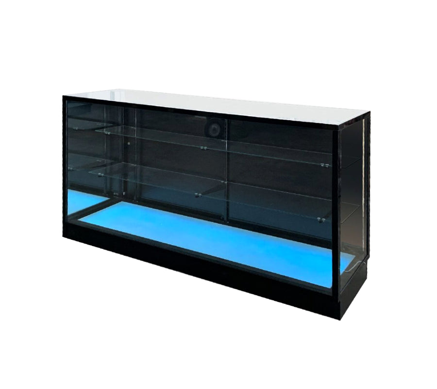 4′ Black Extra Vision Display Case w/ RGB Lighted Base