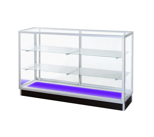 4′ Silver Extra Vision Display Case w/ RGB Lighted Base