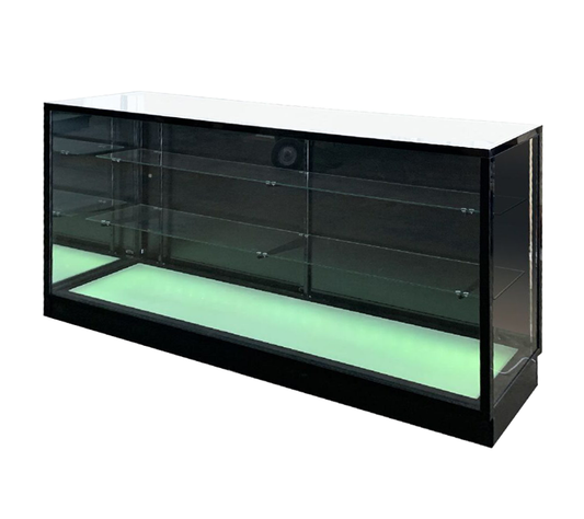 6′ Black Extra Vision Display Case w/ RGB Lighted Base