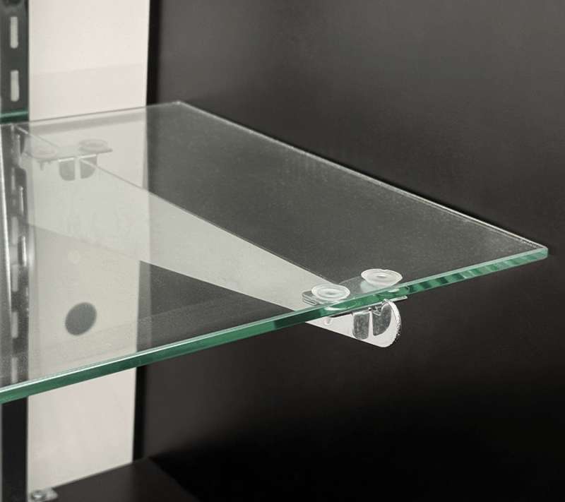 Snap-In Shelf Supporters w/ Rubber Bumpers For Knife Brackets